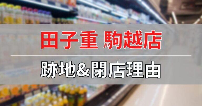 田子重・駒越店の跡地と閉店理由